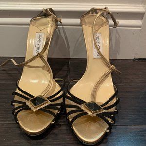 Size 42 Jimmy Choo evening black/gold heel